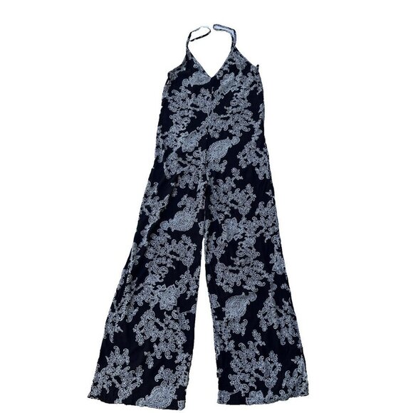 After Party By Nasty Gal Women’s Black Strappy Floral Wide Leg Jumpsuit Size XS - Picture 16 of 16